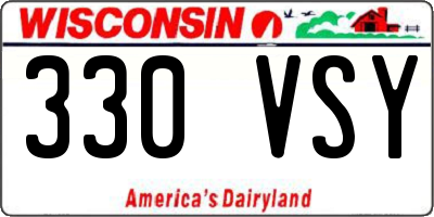 WI license plate 330VSY