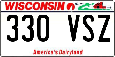 WI license plate 330VSZ