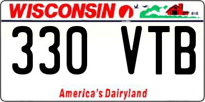 WI license plate 330VTB