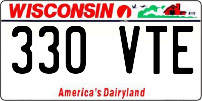 WI license plate 330VTE