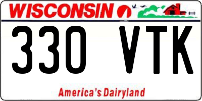 WI license plate 330VTK