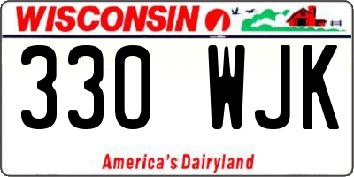 WI license plate 330WJK