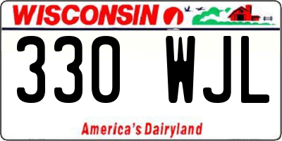 WI license plate 330WJL
