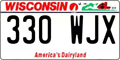 WI license plate 330WJX