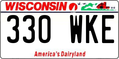 WI license plate 330WKE