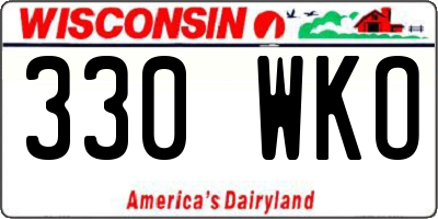 WI license plate 330WKO
