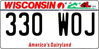 WI license plate 330WOJ