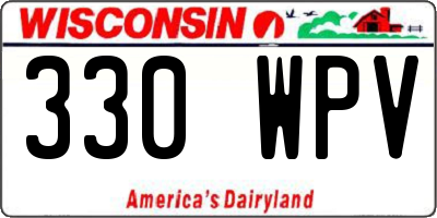WI license plate 330WPV
