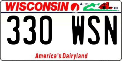 WI license plate 330WSN