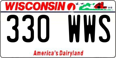WI license plate 330WWS