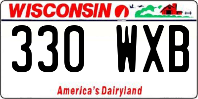 WI license plate 330WXB