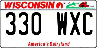 WI license plate 330WXC