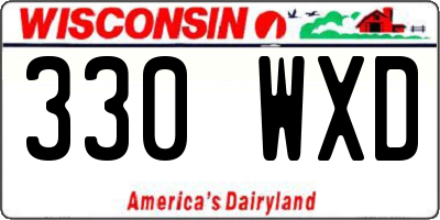 WI license plate 330WXD