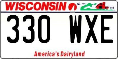 WI license plate 330WXE