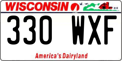 WI license plate 330WXF