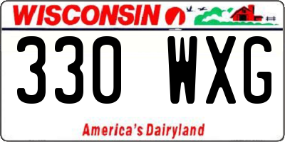 WI license plate 330WXG
