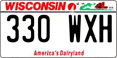 WI license plate 330WXH