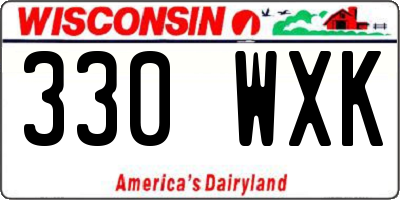 WI license plate 330WXK