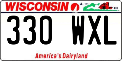 WI license plate 330WXL