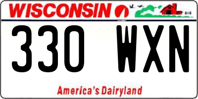 WI license plate 330WXN