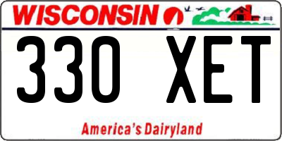 WI license plate 330XET