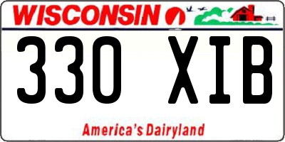 WI license plate 330XIB