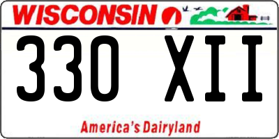 WI license plate 330XII
