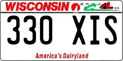 WI license plate 330XIS