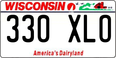 WI license plate 330XLO
