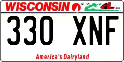 WI license plate 330XNF