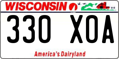WI license plate 330XOA