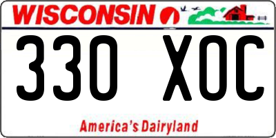 WI license plate 330XOC