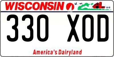 WI license plate 330XOD