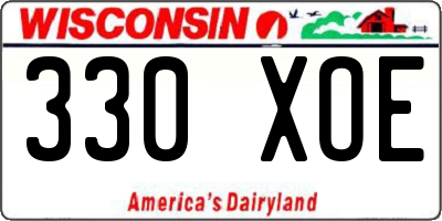 WI license plate 330XOE