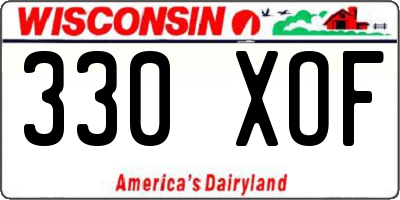 WI license plate 330XOF