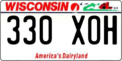 WI license plate 330XOH