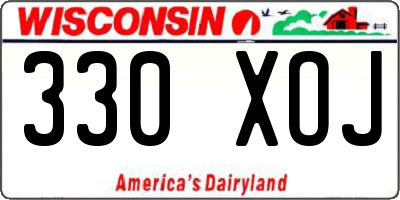 WI license plate 330XOJ