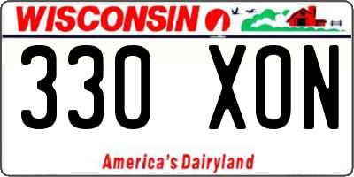 WI license plate 330XON