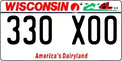 WI license plate 330XOO