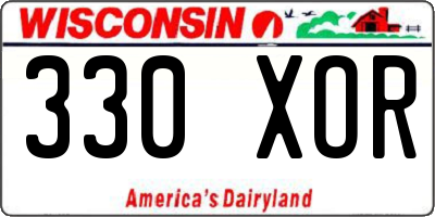 WI license plate 330XOR