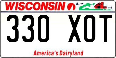 WI license plate 330XOT