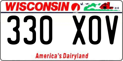 WI license plate 330XOV
