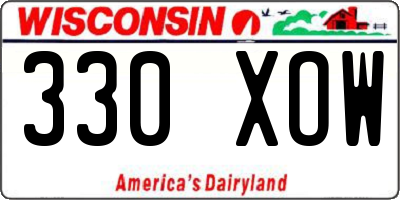 WI license plate 330XOW