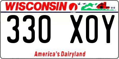 WI license plate 330XOY