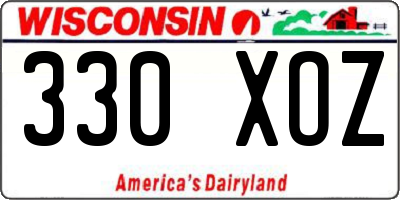 WI license plate 330XOZ