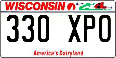 WI license plate 330XPO