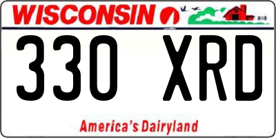 WI license plate 330XRD