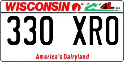 WI license plate 330XRO
