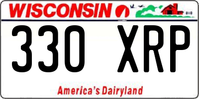WI license plate 330XRP