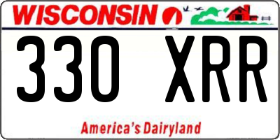 WI license plate 330XRR